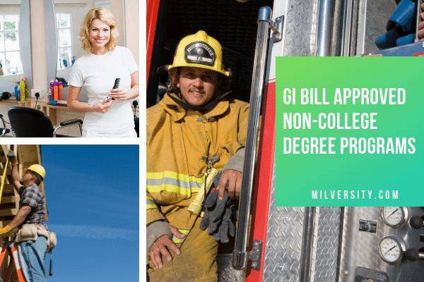 types of gi bill non college degree programs all the different types of non college programs approved by the gi bill